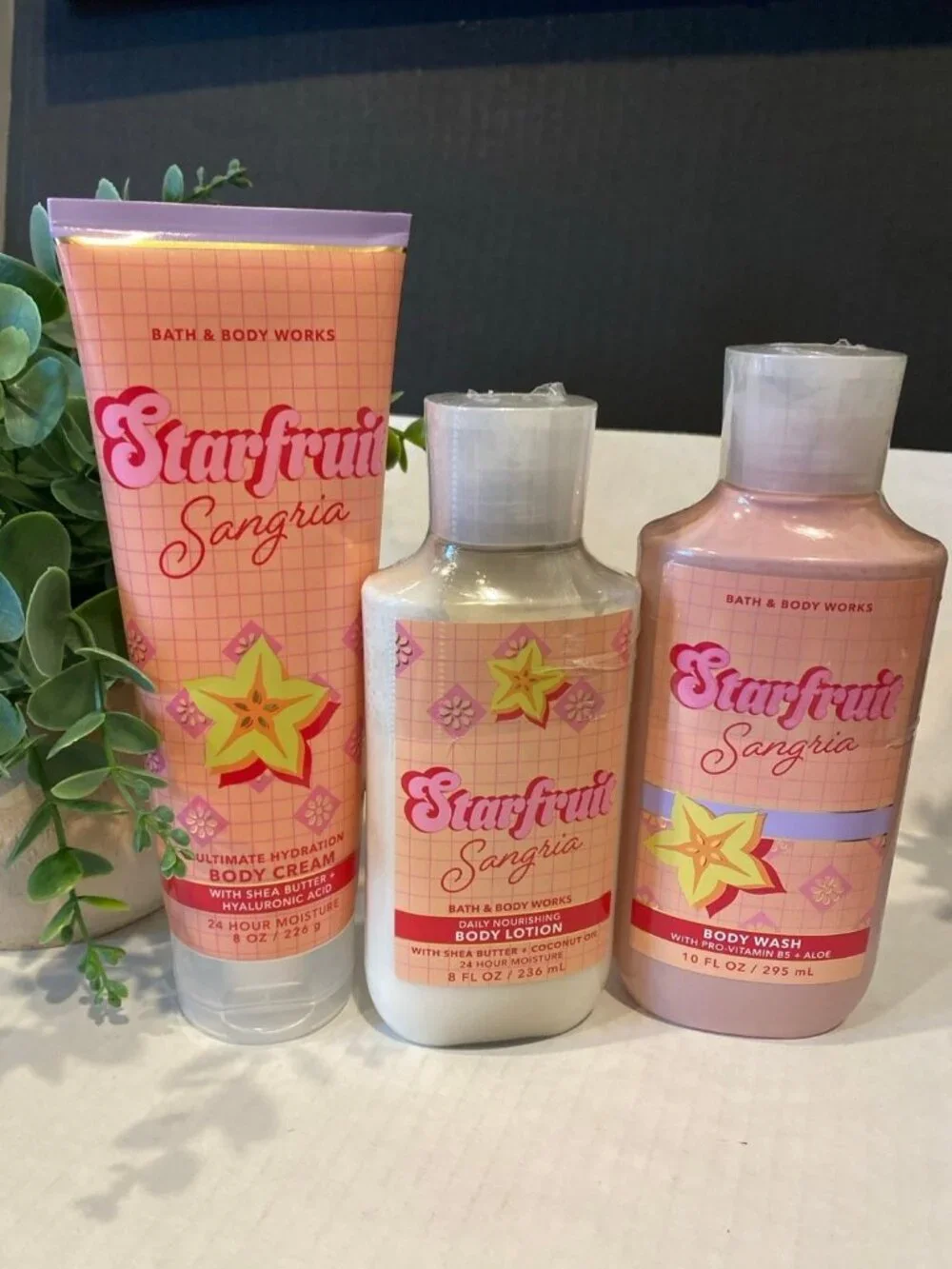 “Starfruit Sangria” Bath & Body Works New Full size 3pc Body Care Set